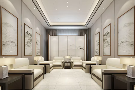 New Chinese Reception Room 3d model