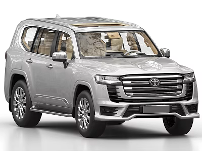 Toyota Silver SUV With Sunroof Modern Front Grille And Spacious Interior 3d model