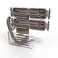 Industrial Mechanical Equipment With Metal Structure And Connected Cables