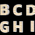 Neon letters three-dimensional material 3d model