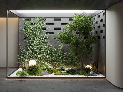 Modern landscape sketch interior landscaping model