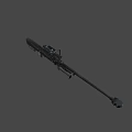 Tactical Sniper Rifle With Telescopic Sight Long Barrel And Black Tactical Finish