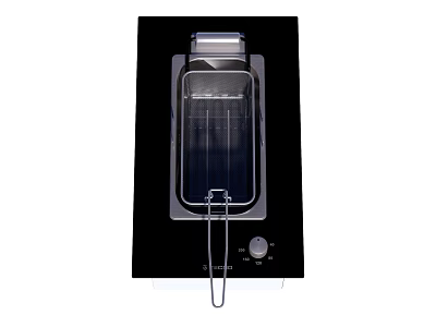 Efficient Modern Electric Kitchen Cooktop With Black Panel And Control Knob 3d model