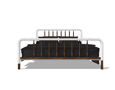 Modern Double Bed Fabric Double Bed 3d model
