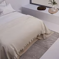 Modern White Sofa And Wooden Coffee Table Set With Brown Throw Pillows And Green Plant
