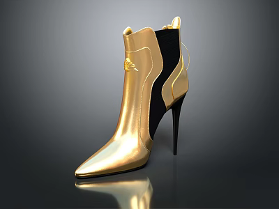Modern High Heels Stiletto Shoes Stiletto Heels Thick Heel Shoes Thick Heel High Heel Leather Shoes 3d model