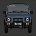Blue TITAN Off Road Vehicle Model With Red Stripes And White Wheels