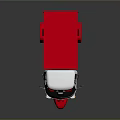 Red And White Tricycle Truck With Flatbed Cargo Area And Simple Design