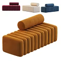 Modern Multicolor Velvet Ottoman With Stacked Cushioned Design For Living Room Furniture