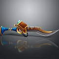 Fantasy Weapon Design With Blue Grip Golden Accents And Sharp Blade