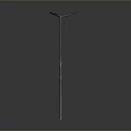 Modern Street Lamp With Slim Metal Pole Symmetric Top Arms And Lamp Heads