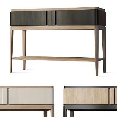 Minimalist Wooden TV Stand With Open Shelf And Storage Cabinet For Modern Living Room 3d model