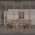 New Chinese-style partition metal partition 3d model