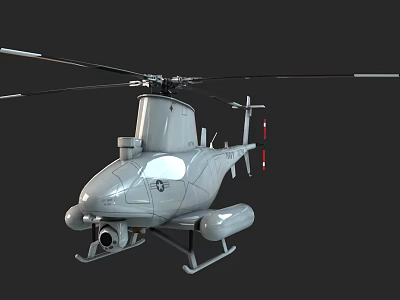 Detailed Gray Helicopter Featuring Rotors Fuselage Sensor And Landing Gear Design 3d model