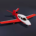 Stylish Red And White Airplane With Streamlined Design 3d model