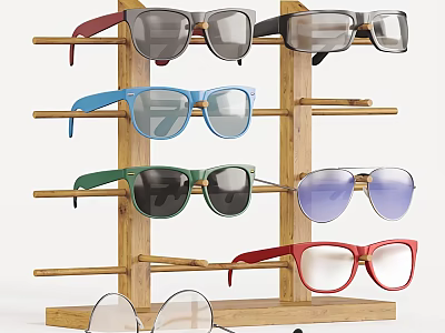 Sunglasses Nearby Sunglasses Glasses Frame Ray Ban Glasses Fashion Glasses Combination Glasses Display Stand Decorative Glasses 3d model