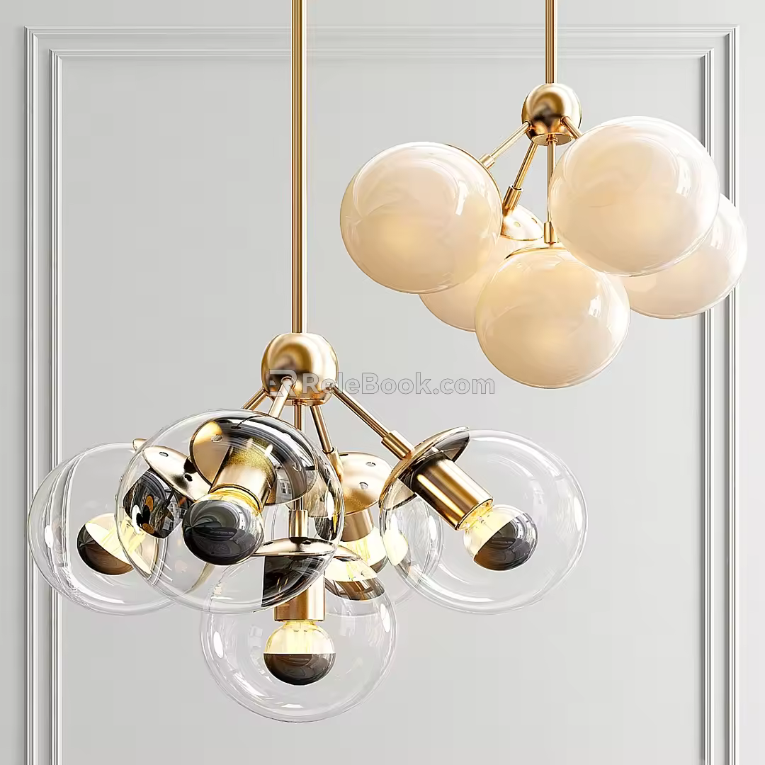 Modo 5 brass white and clear glass 3d model
