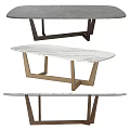 Elegant Modern Dining Tables With Marble Tabletops And Black Gold Wooden Legs