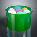 Vibrant Colored Chalks Inside Green Bucket for School and Art Projects