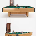 Professional Billiard Sports Equipment Wooden Pool Table With Green Felt Surface And Cue Rack