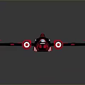 Futuristic Red And Black Spaceship Model With Sleek Wings And Engines