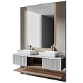 Jane European bathroom mirror double basin wash basin 3d model