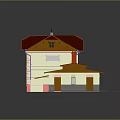 Long Residential Building Featuring Red Roof Yellow Walls And White Windows
