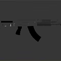 Modern Tactical Black Rifle With Sleek Design Barrel Magazine And Grip