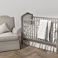 Modern Baby Crib With Matching Changing Table And Storage Drawers For Nursery