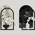 medieval flower arrangement wall decoration 3d model