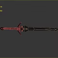 Fantasy Style Purple And Golden Sword With Decorative Hilt And Metallic Blade