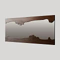 Modern Mirror With Walnut Wooden Frame And Irregular Natural Edge Design 3d model