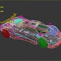 ORACLE Teal And Gray Race Car With Aerodynamic Body And Racing Livery Number 20