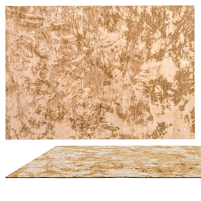 Square Carpet With Golden Beige Abstract Textured Pattern For Home Decor 3d model