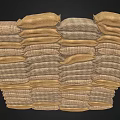 Stacked Burlap Sacks In Brown Beige For Household Storage Supplies