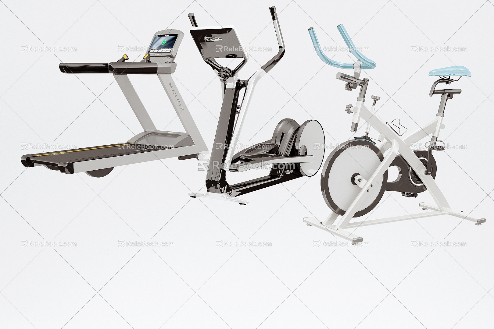 Fitness Equipment Sports Equipment Treadmill Bike 3d model