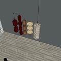 Traditional And Modern Pendant Lights With Red Beige And White Designs