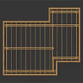 Bamboo Frame Structure With Two Connected Rectangular Frames Supporting Legs On Black Background With Reflection
