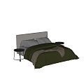 Modern Double Bed Fabric Double Bed 3d model