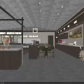 Self Service Rotary Grilled Meat Restaurant With Open Dining Area And Counter