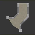 Curved Staircase Architectural Design With White Railings And Beige Steps