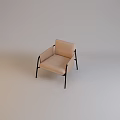 Stylish Beige Single Sofa With Black Metal Frame In Minimalist Modern Design