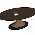 Modern Oval Dining Tables With Glass Top And Golden Metallic Black Base Featuring Decorative Items
