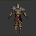 Game Movie Character In Viking Style Armour With Gold Red And Silver Details