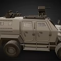 Armored Military Vehicle With Top Mounted Equipment Tactical Design And Off Road Wheels