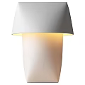 Modern Minimalist White Table Lamp With Sleek Ceramic Design And Warm Yellow Light