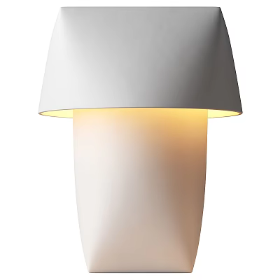 Modern Minimalist White Table Lamp With Sleek Ceramic Design And Warm Yellow Light 3d model