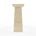 Simple Natural Wood Stool With Curved Seat And Sturdy Leg Structure For Modern Home