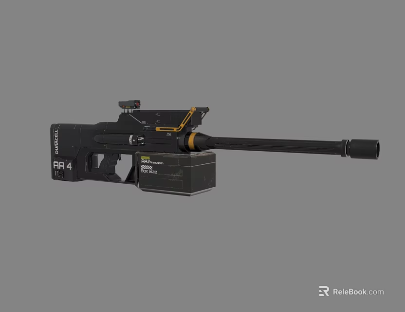 FR 4 Black Tactical Sniper Rifle Featuring Long Barrel Magazine and Precision Scope 3d model 