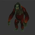 3D Rendered Gorilla Character With Red Textured Body In Standing Pose